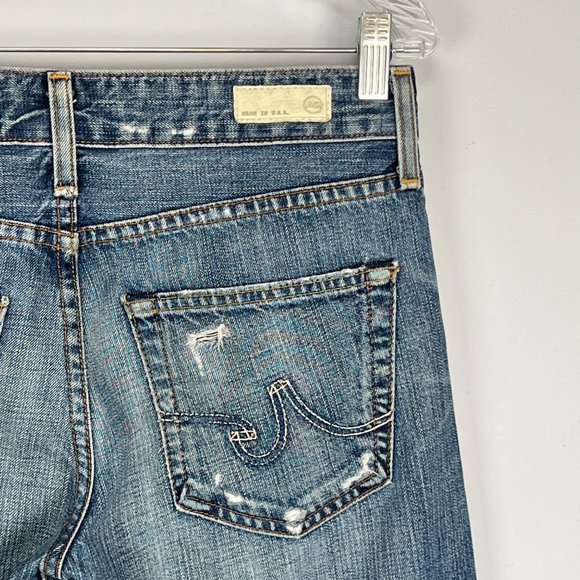 AG Adriano Goldschmied Ex Boyfriend Crop Jeans 17 Year Damaged size 26 - Picture 9 of 14